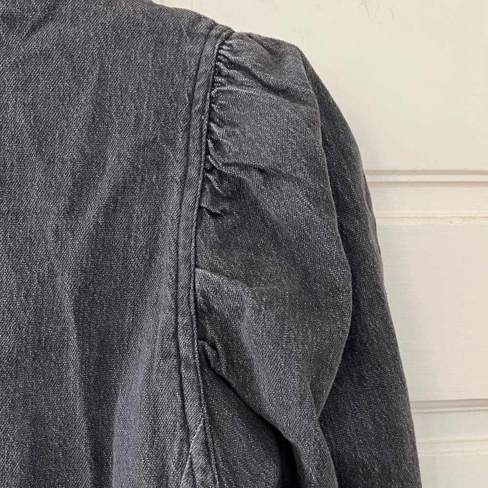 Black denim single button blazer - Picture 5 of 8